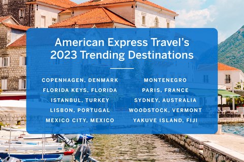 美国运通旅游发布的“2023年热门目的地”揭晓适合各类旅行者的顶级旅行路线