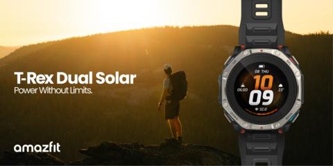 Amazfit发布T-Rex Dual Solar——首款采用双面太阳能充电的AMOLED智能手表